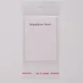 Weiße Schmuckkarte mit Edelstahl-Aufdruck und passendem klarem OPP-Klebebeutel - Edelstahl-Stil / 6 cm * 8,5 cm (mit OPP-Beutel) / Weiß