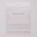 Schmuck-Displaykarte mit Stainless Steel-Logo und klarem, selbstklebendem OPP-Beutel - I-förmiger Edelstahl-Stil / 7 cm * 10 cm (mit OPP-Beutel) / Weiß