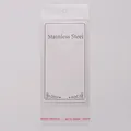 Weiße Schmuckverpackungskarte mit Edelstahl-Text und transparentem OPP-Beutel-Set - Doppelspitze Edelstahl-Stil / 7 cm * 13 cm (mit OPP-Beutel) / Weiß
