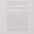 Busta in plastica OPP trasparente autoadesiva con foro per appendere i gioielli - 9cm*13cm / Trasparente
