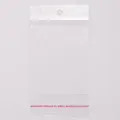 Busta adesiva in OPP trasparente con testata bianca e foro rotondo per gioielli - 8.5cm*16cm / Trasparente