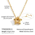 Specifiche dettagliate collana stella oro acciaio inossidabile con dimensioni - Stile Oro (YYN026036-G)