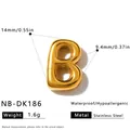 Gold plated stainless steel letter B charm for DIY jewelry bracelets - 3D Letter B Charm (NB-DK186)