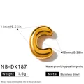 Gold stainless steel letter C charm for DIY jewelry making, waterproof and hypoallergenic. - 3D Letter C Charm (NB-DK187)