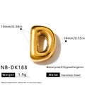 Vergoldeter Buchstaben-D-Charm aus Edelstahl für personalisierte DIY-Schmuckherstellung - 3D Buchstabe D Anhänger (NB-DK188)