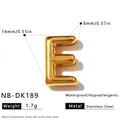 Goldener Edelstahl Buchstabe E Anhänger für DIY Schmuck Armbänder - 3D Buchstabe E Anhänger (NB-DK189)