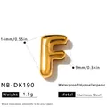 Goldener Edelstahl-Buchstabe F Anhänger für DIY Schmuck Armbänder - 3D Buchstabe F Anhänger (NB-DK190)