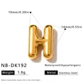 3D Gold Edelstahl Buchstabe H Anhänger für DIY Schmuckherstellung, 14mm - 3D Buchstabe H Anhänger (NB-DK192)