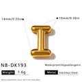 Goldener Ballon-Buchstabe I Anhänger, DIY-Schmuckzubehör aus Edelstahl, 1,6 g Gewicht. - 3D Buchstabe I Anhänger (NB-DK193)