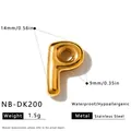 Goldbeschichteter Edelstahl Anhänger Buchstabe P für DIY Schmuck mit Größeninformationen - 3D Buchstabe P Anhänger (NB-DK200)