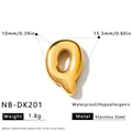 Polierter, goldvergoldeter Edelstahlbuchstabe Q Charm für DIY Schmuck und Armbänder - 3D Buchstabe Q Anhänger (NB-DK201)