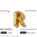 Vergoldeter Anhänger Buchstabe R aus Edelstahl für die individuelle DIY-Schmuckherstellung - 3D Buchstabe R Anhänger (NB-DK202)