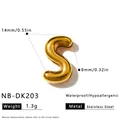 Goldener Edelstahl-Anhänger Buchstabe S im Ballon-Stil für DIY personalisierten Schmuck - 3D Buchstabe S Anhänger (NB-DK203)