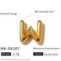 Hochwertiger vergoldeter 3D-Puff-Buchstabe W aus Edelstahl für die DIY-Schmuckherstellung - 3D Buchstabe W Anhänger (NB-DK207)