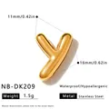 Eleganter goldener Edelstahl-Buchstabe Y DIY-Armband-Anhänger für die Schmuckherstellung - 3D Buchstabe Y Anhänger (NB-DK209)