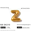 Goldener Edelstahl-Buchstabe Z Anhänger für DIY-Schmuck und Bettelarmbänder - 3D Buchstabe Z Anhänger (NB-DK210)
