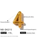 Poliertes goldfarbenes Edelstahl-Zahl-4-Anhänger-Charm für DIY-Schmuck und Armbänder - 3D Zahl 4 Anhänger (NB-DK215)
