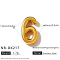 Poliert goldener Edelstahl Nummer 6 Anhänger für DIY Armband und Schmuckherstellung - 3D Zahl 6 Anhänger (NB-DK217)