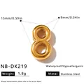 Vergoldeter Edelstahl-Zahl-8-Charm für DIY-Schmuckherstellung, Größe 15mm x 9mm - 3D Zahl 8 Anhänger (NB-DK219)