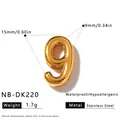 Hochwertiger vergoldeter Edelstahl-Anhänger Zahl 9 für DIY-Schmuckherstellung - 3D Zahl 9 Anhänger (NB-DK220)