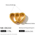 Goldenes Edelstahl-Doppelherz-Schmuckzubehör mit 16mm Größe und 2,0g Gewicht für DIY-Projekte - Doppelherz Anhänger (NB-DK222)