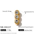 Premium Edelstahl Dreifach-Strass-Anhänger für DIY-Armbänder, Gold-Finish-Detail - Drei-Strass-Stab Anhänger (NB-DK227)