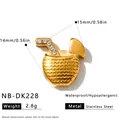 Goldener Edelstahl-Kokosnuss-Cocktail-Charm mit Zirkonia-Inlay für DIY-Armbänder - Kokosnuss-Getränk Anhänger (NB-DK228)