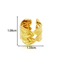 Elegant gold plated leaf design stainless steel non-piercing ear cuff cartilage clip - Leaf Style (2674-4) / Gold