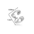 Boucle d'oreille cœur polie en acier inoxydable pour oreilles non percées, 1,3 cm - Style Cœur (2674-1) / Argent