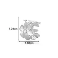 Manchette d'oreille en acier inoxydable en forme de fleur avec dimensions 1,24cm et 1,08cm - Style Fleur (2674-2) / Argent