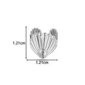 Manchette d'oreille en acier inoxydable en forme de coquille, 1,21 cm, argent. - Style Vague de Coquillage (2674-3) / Argent