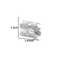 Bague d'oreille papillon en acier inoxydable sans perçage, dimensions 1,4 cm x 1,47 cm - Style Papillon (2674-8) / Argent