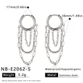 Specifiche tecniche dettagliate per orecchini a cerchio in acciaio con nappa e strass set. - Stile Nappa (NB-E2062-S) / Oro 18K / Argento