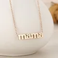 Elegant rose gold stainless steel necklace with 'mama' letter pendant for Mother's Day - Rose Gold (KN236023-KLX)