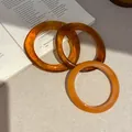 Vintage Acryl Armreifen Set mit Schildpatt-Muster und mattem Orange für modebewusste Damen - 25# (3-teiliges Set)