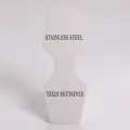 Minimalist white folding paper display card for necklace and bracelet packaging - Trapezoid (Stainless Steel) / White