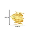 Gold leaf design stainless steel ear cuff with dimensions 1.31cm by 1.74cm - 叶片款式(2675-1#) / Gold