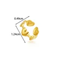 Gold stainless steel heart-shaped ear bone clip for non-pierced ears with measurements - 心形款式(2675-2#) / Gold