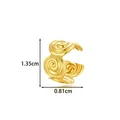 Gold flower spiral stainless steel ear cuff jewelry with 1.35cm and 0.81cm measurements - 螺旋花朵款式(2675-5#) / Gold