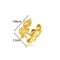 Elegant gold stainless steel floral ear cuff with leaf design, measuring 1.06cm by 1.3cm - 缠绕花叶款式(2675-6#) / Gold