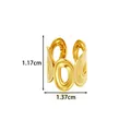 Golden irregular wavy flower ear cuff earring detail showing dimensions 1.17cm and 1.37cm - 波浪纹理款式(2675-7#) / Gold