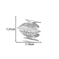 Silver stainless steel leaf textured ear cuff showing 1.31cm and 1.74cm dimensions - 叶片款式(2675-1#) / Silver