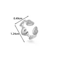 Silver stainless steel heart ear cuff with dimension markings, non-pierced design - 心形款式(2675-2#) / Silver