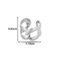 Textured silver stainless steel non-pierced ear cuff with dimension markers - 条纹款式(2675-3#) / Silver
