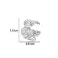 Silver stainless steel floral spiral ear cuff non-piercing cartilage clip for women - 螺旋花朵款式(2675-5#) / Silver