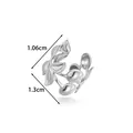 Stainless steel flower design non-pierced ear cuff clip earring in silver finish - 缠绕花叶款式(2675-6#) / Silver