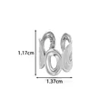 Stainless steel non-pierced ear cuff with organic wavy design, 1.17cm by 1.37cm size - 波浪纹理款式(2675-7#) / Silver