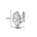 Elegant silver stainless steel flower ear cuff for non-pierced ears, 1.5cm height - 立体五瓣花款式(2675-8#) / Silver
