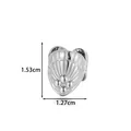 Stainless steel shell design ear cuff for non-pierced ears, 1.53cm x 1.27cm size - 贝壳圆珠款式(2675-9#) / Silver