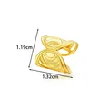 Gold-plated stainless steel non-piercing ear cuff featuring a unique wavy mask design - Style 1 Wave Mask (2676-1#) / 1.19cmx1.32cm / Gold